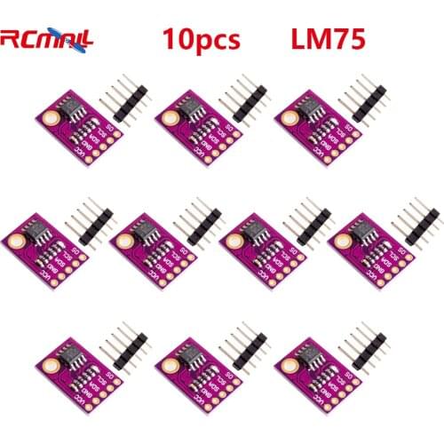 RCmall 10Pcs LM75 LM75A Temperature Sensor High Speed I2C Interface High Precision Module For Arduino