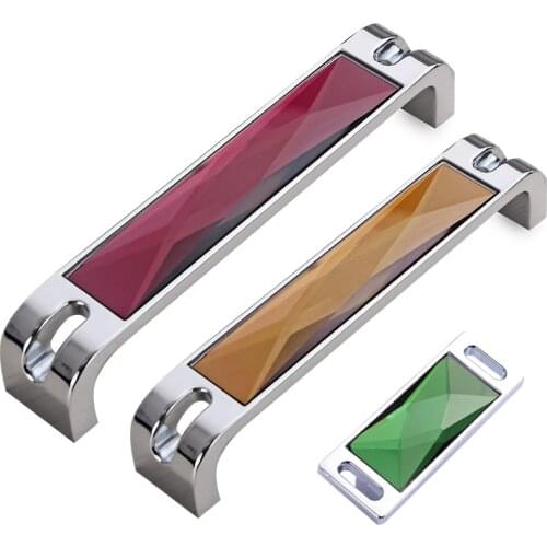 Crystal Glass Handles for Cabinets and Drawers Knobs Chrome Nordic Furniture Wardrobe Door Decoration Cupboard Pull Handle