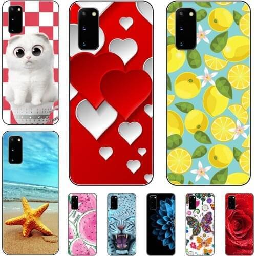 Silicone Cover For Samsung Galaxy S20 Plus 4G Case Soft TPU Protective Phone Back Case Cartoon Bumper Shell