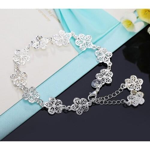 Special offer fashion 925 sterling silver Bracelet for woman elegant flower chain fine luxury jewelry Wedding party lady gifts