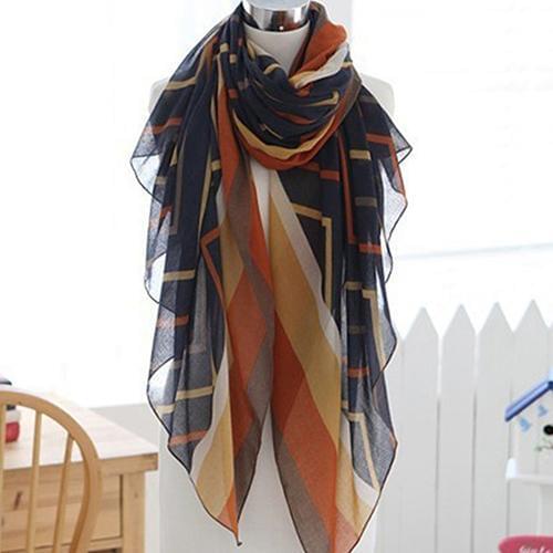 Women Fashion Polyline Voile Winter Autumn Warm Soft Casual Wrap Long Scarf Wavy striped scarf Bali shawl winter scarf scarves