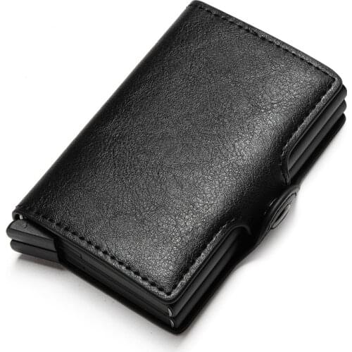 ZOVYVOL New Carbon Fiber Anti Rfid Credit Card Holder Men Cardholder Metal Aluminum Double Box Bank ID Holder Minimalist Wallet