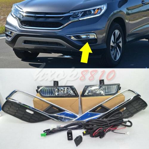 For HONDA CRV CR-V 2015-2016 SUV High quality Chrome Bumper Fog Lights Lamps Trim Cover 1set