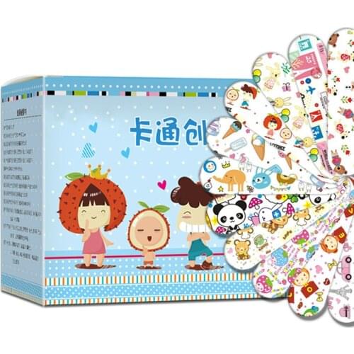 120PCs Cartoon Bandages Adhesive Bandages Wound Plaster First Aid Hemostasis Band Aid Sterile Stickers For Children Kids