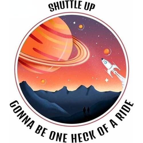 13cm x 11cm for Shuttle Up Car Stickers Personality Air Conditioner Windshield Decal Cartoon Motorcycle Decoration