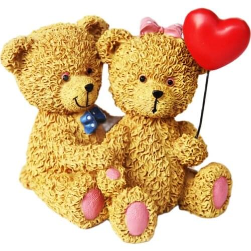 2021 LXYY Christmas Bear Soap Silicone Mould Cartoon Candle Plaster Resin moulds 3D Creative Love Bear Baby