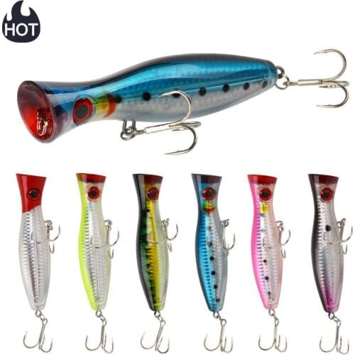 2021Hot Large Poppers Top Water Lure Popper Fishing Lures 3d augen Isca Artificial Hard Bait Fishing Tackle Articulos De Pesca