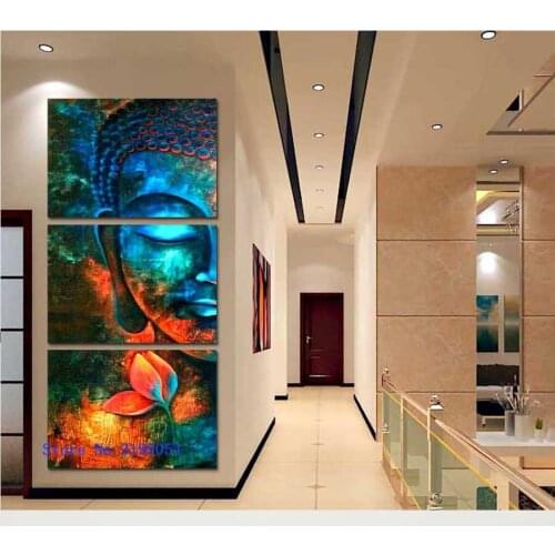 5D DIY diamond embroidery buddha Pictures Decorative,full diamond painting Cross Stitch Rhinestone mosaic home decoration 3pcs