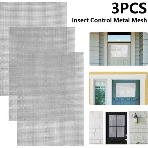 3Pcs Stainless Steel Woven Mesh 20 Mesh Wire 1mm Mesh Rodent Insect Control Anti-mouse Metal Pest Proofing Mesh Sheet 21 * 30cm