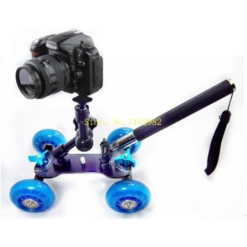 3in1 1set Camera Rail Car Table Dolly Car + Phone Handheld monopod Tripod + 11 inch magic arm For d1000 d3000 d3100 d3200