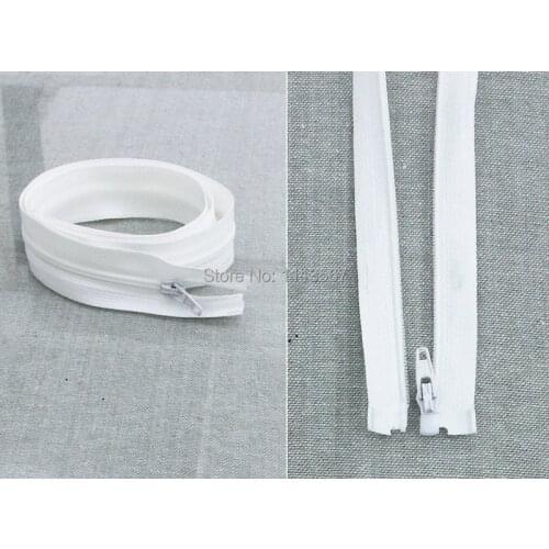 50pieces Nylon 3# Open End White Zipper Sewing for Jeans 60cm Sewing Zippers Z50