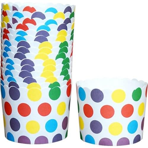 50PCS Colorful Big Dots Ball Cloud Paper Cupcake Liner Baking tool Muffin Cup Case Tray Cake Mold wedding birthday party