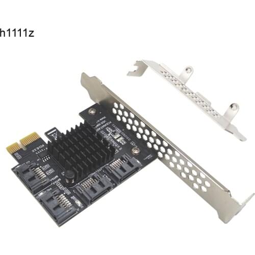 Chi a Mining PCIE SATA PCI-E Adapter 4 Port SATA3.0 6G to PCI Express x1 Controller Expansion Card SATA Add On Card ASM1064 Chip