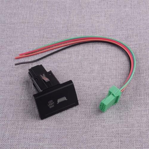 Car 12V Push Button Switch Red LED Work Rear Spot Reverse Fog Light Bar Fit For VW Amarok