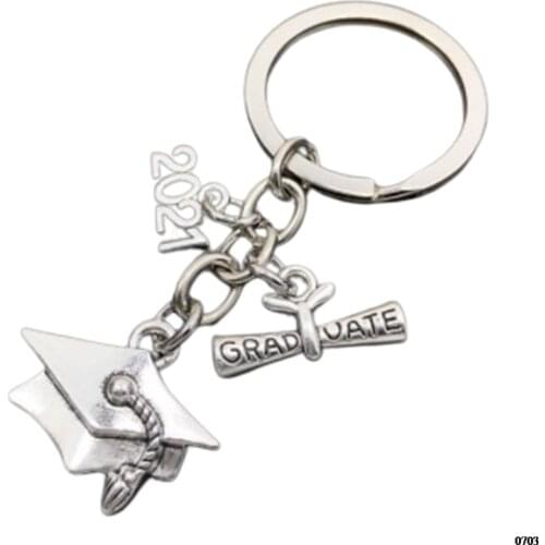 2021 Graduation Ceremony Key Chain Graduation Certificate Graduation Souvenir Bachelor Hat Class Badge Keychain School Souvenirs