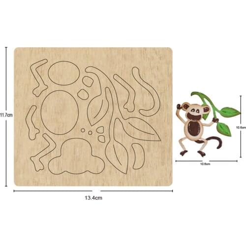 Christmas Monkey Tree Wooden Cutting dies 2021 New Die Cut & Wooden dies Suitable for Common dies cutting Machines on the market