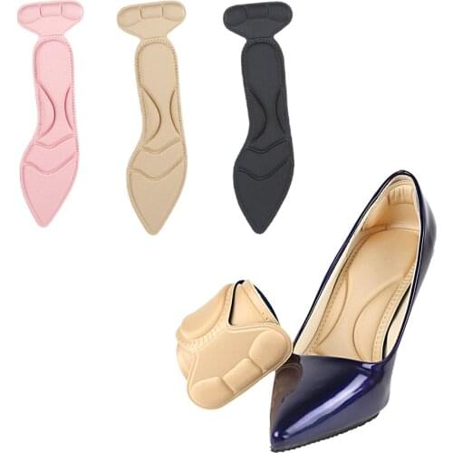 1Pair Insole Pad Inserts Heel Breathable Anti-slip Post Back Relieve Pressure Insoles For High Heel Shoes