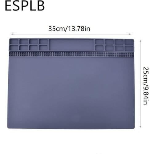ESPLB 350mmx250mm Heat Insulation Repair Work Pad Station Desk Platform Silicon BGA Soldering Station Mat Hot Gun Maintenance