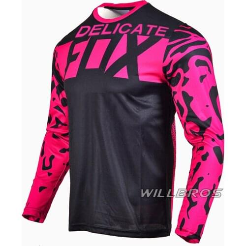 Motocross Racing Jersey MX Dirt Bike Mountain Offroad Long Sleeve Motorbike Black Pink Clothes Woman Unisex Mens