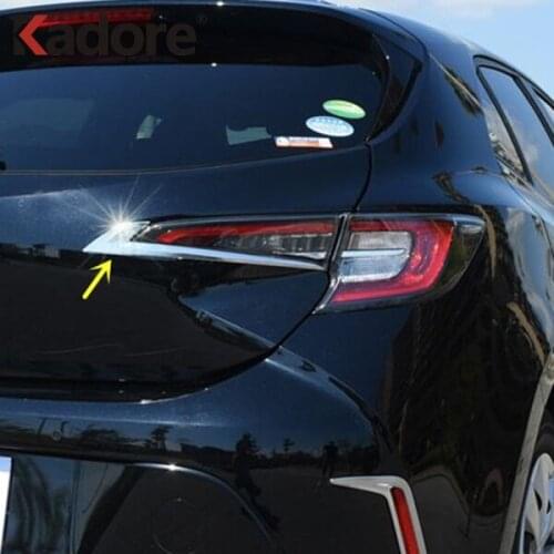 For Toyota Corolla 2019 Hatchback Chrome Rear Fog Light Lamp Foglight Eyebrow Bumper Cover Trim Molding Car Styling