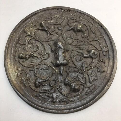 Collection of Antique Bronze Mirror Houses, Antique Copper Mirror Home Decoration Crafts Desk Decoration Feng Shui