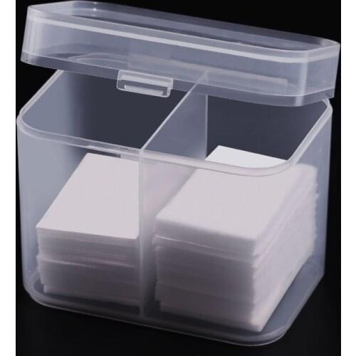 2 Grid Clear Plastic Storage Box With Lid Unloading Cotton Manicure Tool Wash Towel Storage Box Nail Pen Container Organizer
