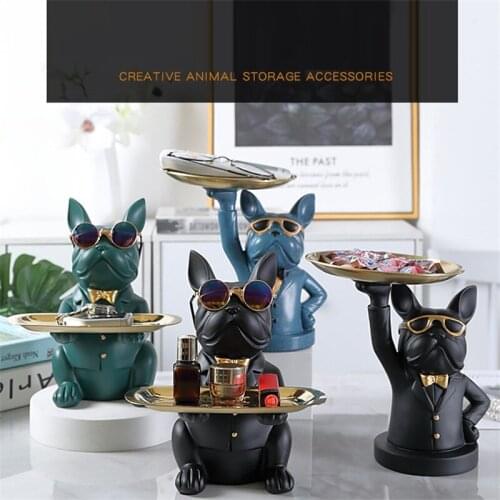 Cool Bulldog Statue Table Decoration Fashion Sculpture Home Room Decor Figurine