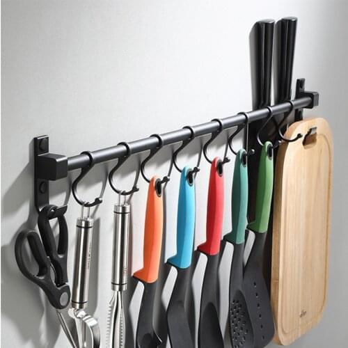 Black 4-6Robe Hook Bathroom Towel Hooks Towels Bag Hat Hook Wall Mounted Clothes Coat Hook Wall Hanger Bathroom Hardware