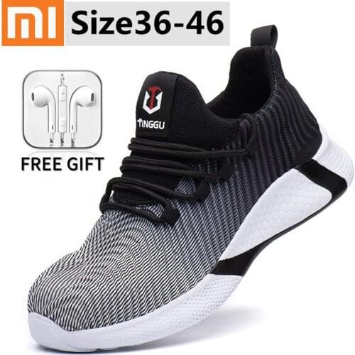 Xiaomi Mijia Men Safety Shoes Unisex Anti-piercing Slip Working Sneakers Safety boots Steal Toe Cap Lightweight Sport Shoes