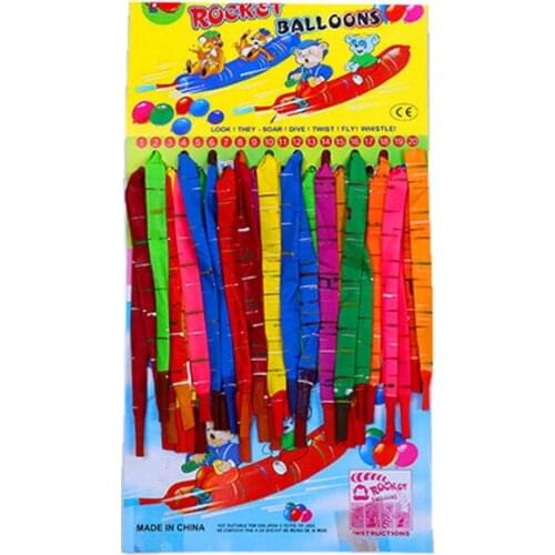 40pcs/pack long colorful rocket balloons inflate latex toy outdoor toys [balloons only]