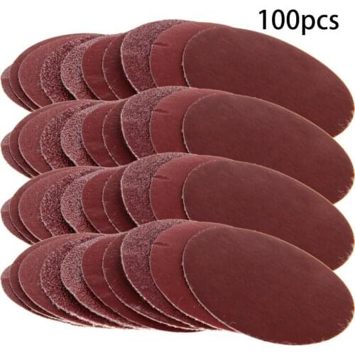 New 100pcs/set 2-inch Alumina Flocking Sandpapers 60# 80# 100# 180# 240# 600# 800# 1000# 1200# 2000# All 10Models x10pcs/Model