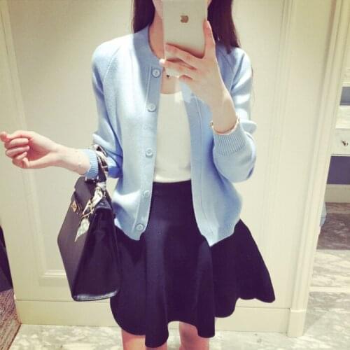 2021 spring and autumn new sweater, womens short jacket, loose top, knitted bottomed cardigan