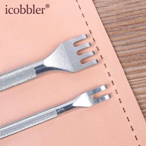 Weaving Punches Cut for Leather Craft Flat Chisel Set Tool Flat Chisel Set Stitching DIY Leathercraft Strong Steel & Rope Needle