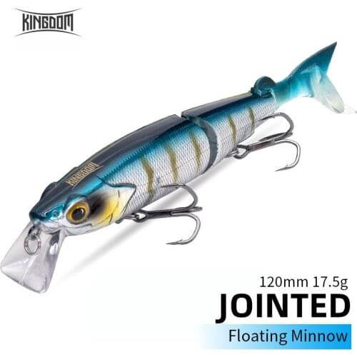 KINGDOM Floating Minnow Jointed Bait 120mm 17.5g Swimbait Fishing Lures Hard Body Floating Bass Pike Fishing Bait Tackles