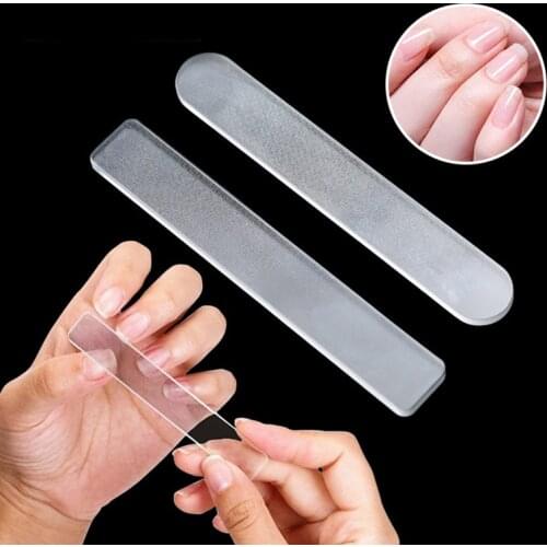 1 Pcs Professional Nail Art Nano Glass Nail File Transparent Sanding Polishing Grinding Strip Manicure Salon Supplies