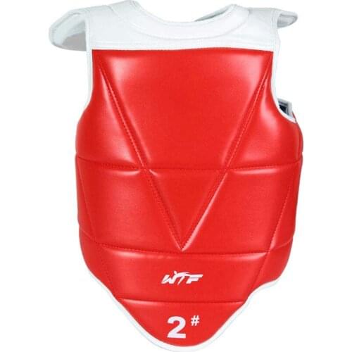 Taekwondo Chest Guard Body Protector Solid Reversible Kids PU Leather Belt Karate Equipment fot Adults Children MMA