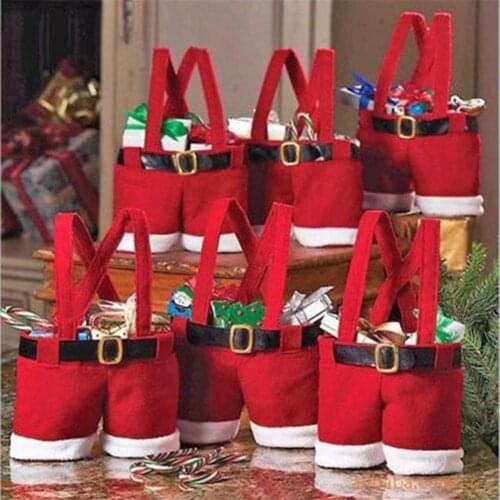 Christmas Trouser Bag Santa Pants Large Handbag Wine Gift Candy Bag Xmas Decorations For Home