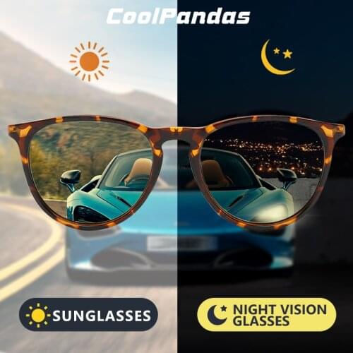 2020 Photochromic Polarized Sunglasses Women Round Sun Glasses Men Vintage Goggle UV400 Day Night Vision lunette de soleil femme