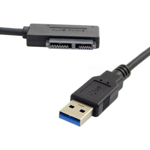 USB 3.0 to 7+6 13Pin Slimline SATA Laptop CD/DVD ROM Optical Drive Adapter Cable