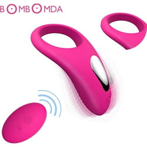 Vibrator Delay Premature Ejaculation Ring Dildo Vibrator USB Recharge Delay Cocking Vibrating Couple Sex Toys Men Remote Control