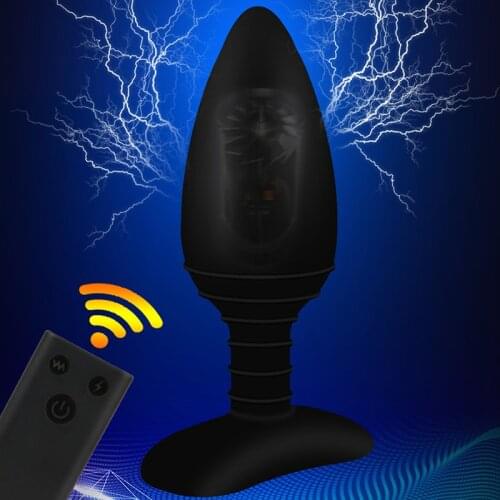 Electric Shock Vibrator E-stim Anal Plug Remote Control Buttplug Vibrating Dildo Anus Dilator Intimate Goods Masturbator Lovers