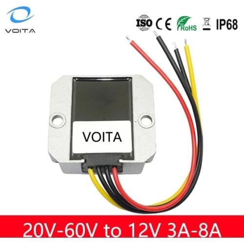 VOITA DC 20-60V to DC 12V 3A 5A 6A 8A Buck Converter Voltage Stabilizer Regulator CE RoHS for Cars Solar