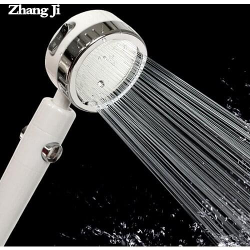 ZhangJi 3 Function Shower Head with Stop Button ABS Plastic High Pressure Rainfall Showerhead Detachable Water Saving Sprinkler