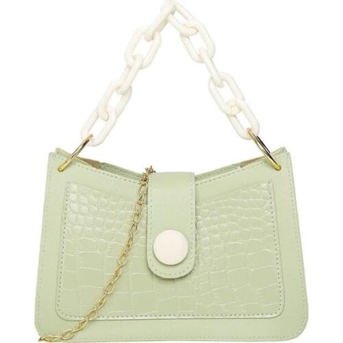 2020 New Designer Handbag For Women Luxury Winter Crocodile Print Crossbody Bag Ladies Fashion Magnetic Button Party Bag