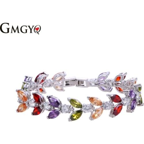 GMGYQ Pulseras Mujer Moda 2018 Coloured Olive Zircon Bracelets For Women Fashion Jewelry Womens Accessories Gifts For Women