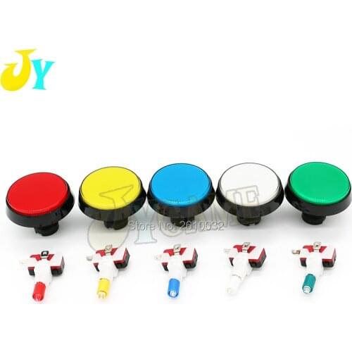 1pcs 60mm Round LED Light Arcade Button 12V Illuminated push button with LED blub microswitch Large game machine accessories