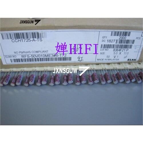 10PCS ELNA SILMIC II 50V1UF 5X11MM SILMICII 1UF 50V Red Robe audio electrolytic capacitor RFS 1uF/50V RFS-50V010ME3