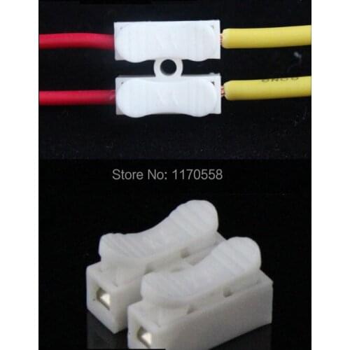 100PCS/lot Fast connecting terminal Wire connector wiring connector row press type LED lamp CH-2 docking