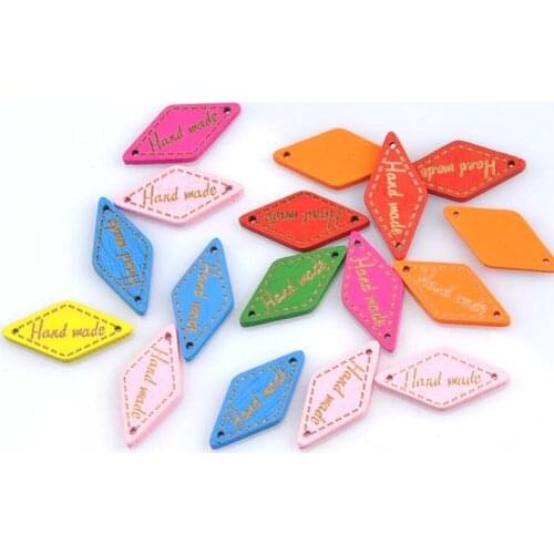 100pcs 13x27mm 2 Holes random mixed Colourful dyed Wooden buttons For Kids Scrapbooking decoration mt0995