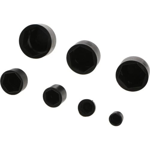 145 Pcs M4 M5 M6 M8 M10 M12 Black Dome Bolt Nut Caps Cover Hex Screw Protector with Storage box for Bolts